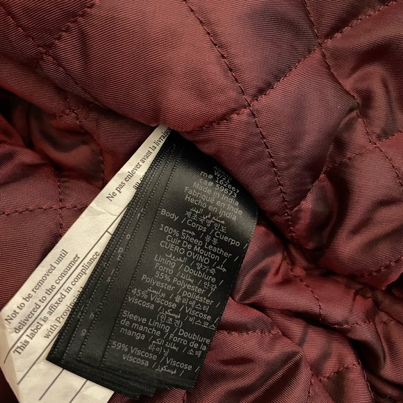 Brown Leather Bomber Jacket - Picture 5 of 11